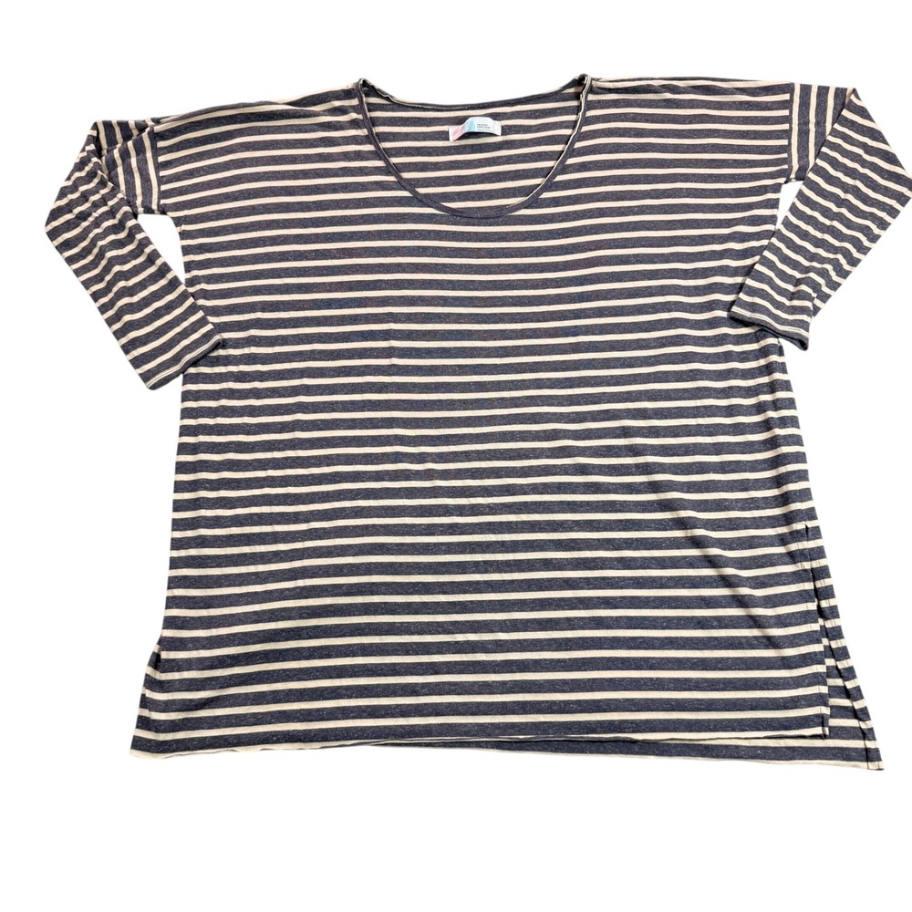 FP Beach Free People Two Body Corps Deux Striped Oversized Tunic Top L Relax